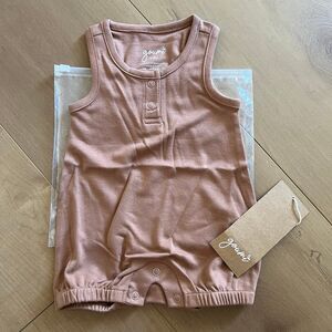 NWT Goumi Kids High Prairie Baby Romper SZ 0-3mo Bamboo Organic Cotton Shortie